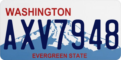 WA license plate AXV7948