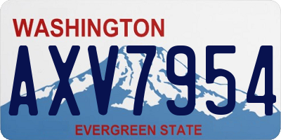WA license plate AXV7954