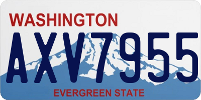 WA license plate AXV7955