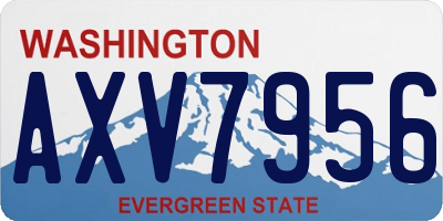 WA license plate AXV7956