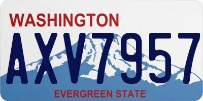 WA license plate AXV7957