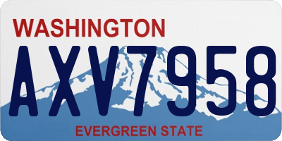 WA license plate AXV7958