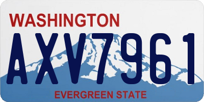 WA license plate AXV7961