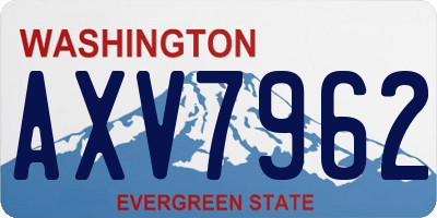 WA license plate AXV7962