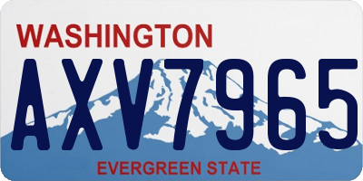 WA license plate AXV7965