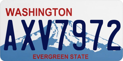 WA license plate AXV7972