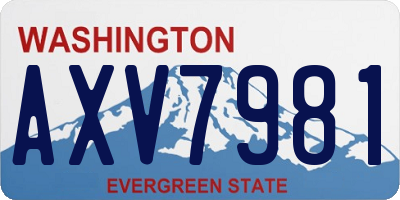 WA license plate AXV7981