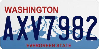 WA license plate AXV7982