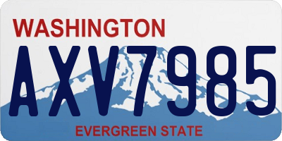 WA license plate AXV7985
