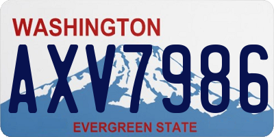 WA license plate AXV7986