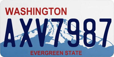 WA license plate AXV7987