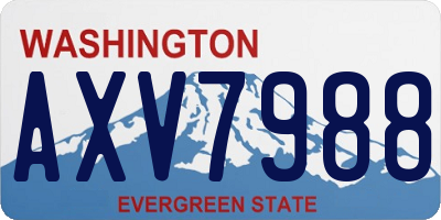WA license plate AXV7988