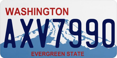 WA license plate AXV7990