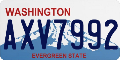 WA license plate AXV7992