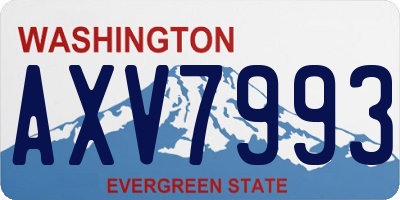 WA license plate AXV7993