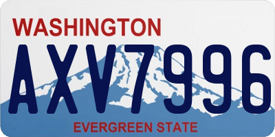 WA license plate AXV7996