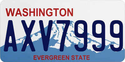 WA license plate AXV7999