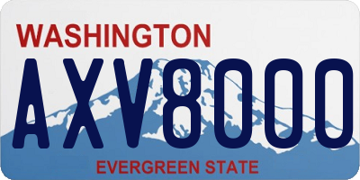 WA license plate AXV8000