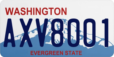 WA license plate AXV8001