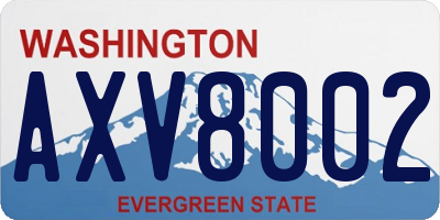 WA license plate AXV8002