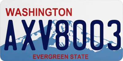 WA license plate AXV8003