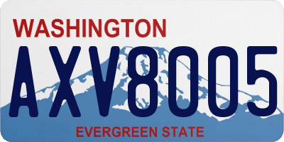 WA license plate AXV8005