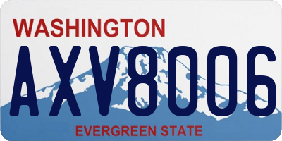 WA license plate AXV8006