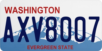 WA license plate AXV8007