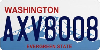 WA license plate AXV8008
