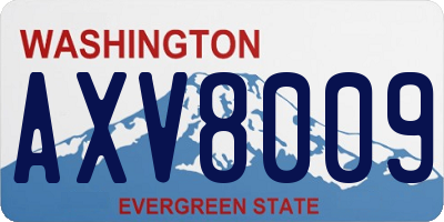 WA license plate AXV8009