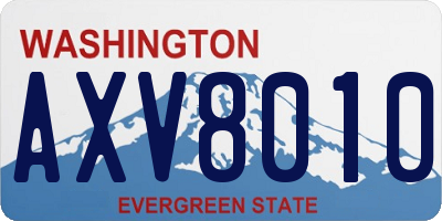 WA license plate AXV8010
