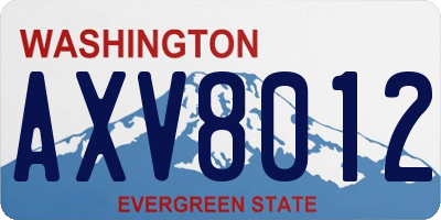 WA license plate AXV8012