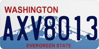 WA license plate AXV8013