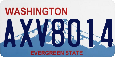 WA license plate AXV8014