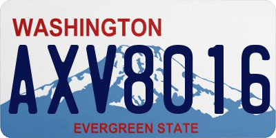 WA license plate AXV8016