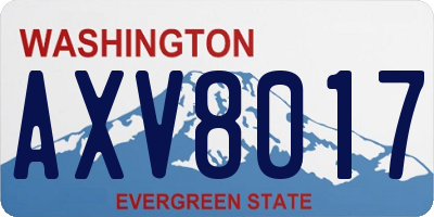 WA license plate AXV8017