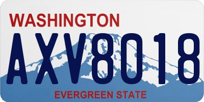 WA license plate AXV8018