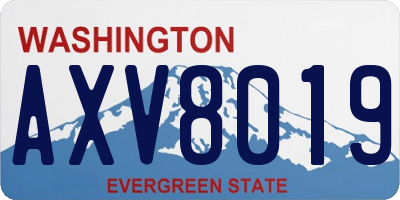 WA license plate AXV8019