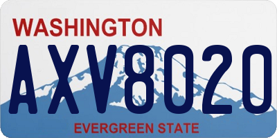 WA license plate AXV8020