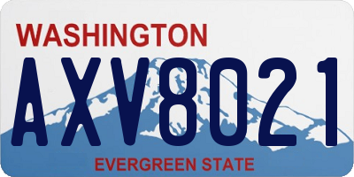 WA license plate AXV8021