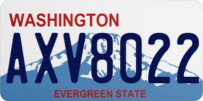WA license plate AXV8022