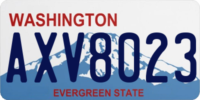WA license plate AXV8023