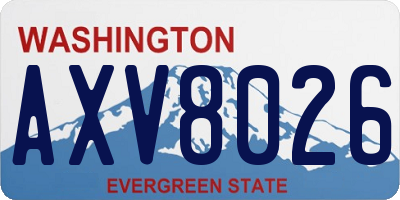 WA license plate AXV8026