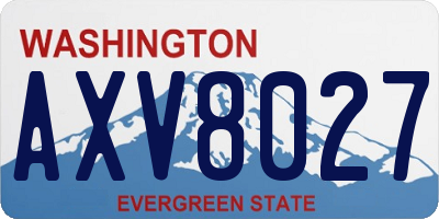 WA license plate AXV8027