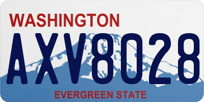 WA license plate AXV8028