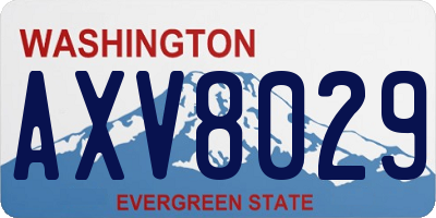 WA license plate AXV8029
