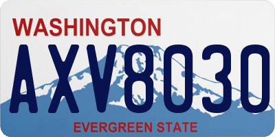 WA license plate AXV8030