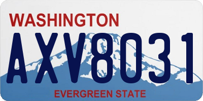 WA license plate AXV8031