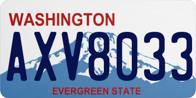WA license plate AXV8033