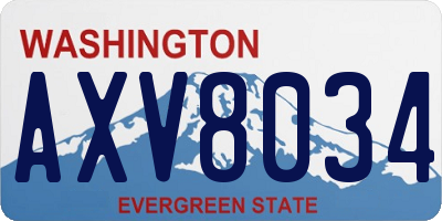 WA license plate AXV8034